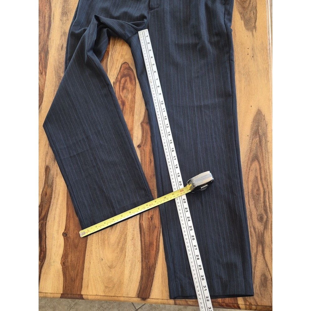 Calvin Klein Striped, 72% Wool Blend Pants Sz 33W 32L - Picture 8 of 15